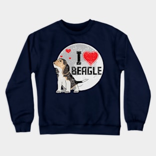 I Love Beagle Dog Night Vintage Design Crewneck Sweatshirt